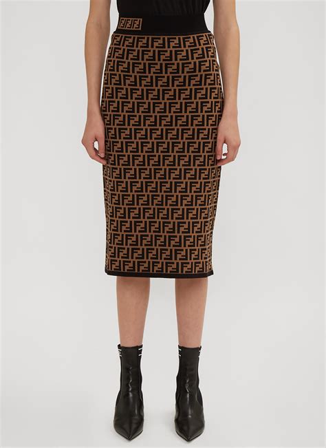 fendi logo intarsia knit mini skirt|Fendi skirts for women.